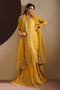 NAQSHI MAYA mustard raw silk open shirt with sharara and organza dupatta embroidered wedding ready to wear outfit