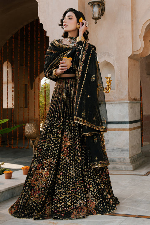 NAQSHI Kaif organza dupatta draped to display lengthwise embroidered borders, 4‑side mini border with lace finish, and motif spread in mid