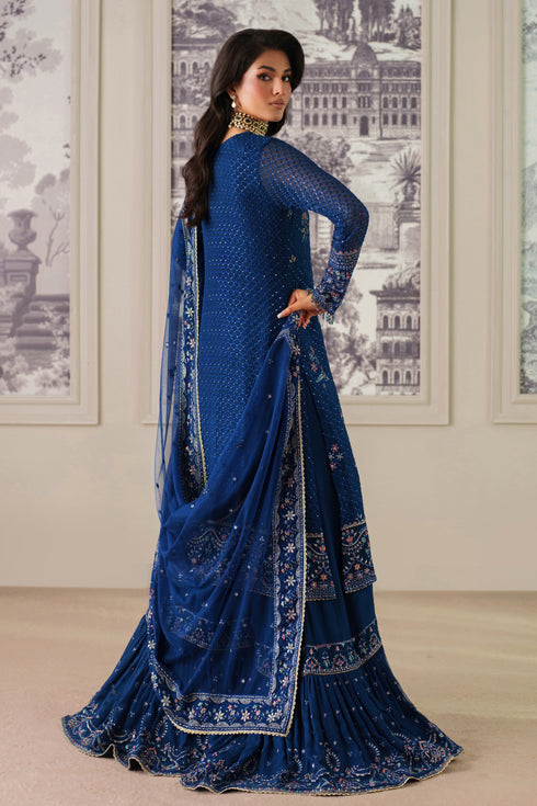 Nia by NAQSHI back view featuring graceful back hangings and tassel detail at the waist