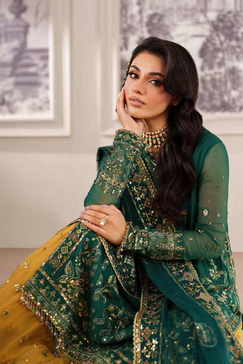 Savena by NAQSHI fabric detail close-up, highlighting crinkle texture, embroidery motifs, and sequin craftsmanship