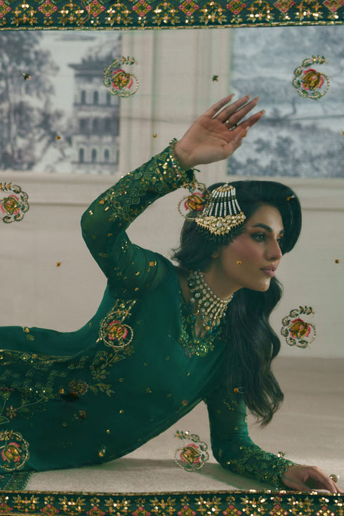 Savena by NAQSHI crinkle chiffon and net dupatta texture with embroidered border and luxurious material