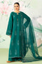NAQSHI Ankita olive green shirt with pearl-adorned neckline, scalloped lace sleeves, straight trousers and net dupatta
