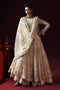 NAQSHI Nurzaad off‑white maxi with adda‑embroidered bodice, sequin panels and flowing flare skirt
