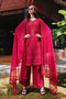 Gulzaib by NAQSHI full front view — carrot khaddar 3PC set with embroidered all-head border and straight silhouette