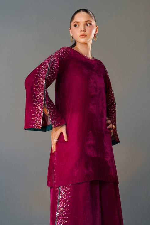 NAQSHI Jessie close-up – embellished details on velvet fabric