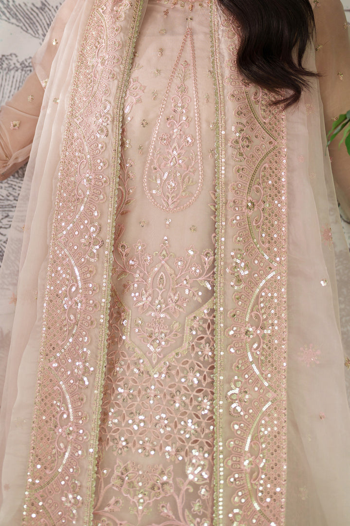 Zri by NAQSHI close-up of front embroidery and sequin detailing on shirt and sharara