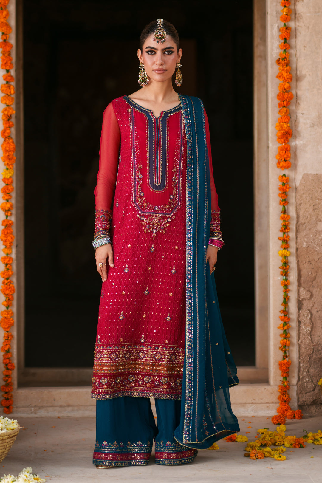 crinkle chiffon dresses pakistani Embroidered Crinkle Chiffon