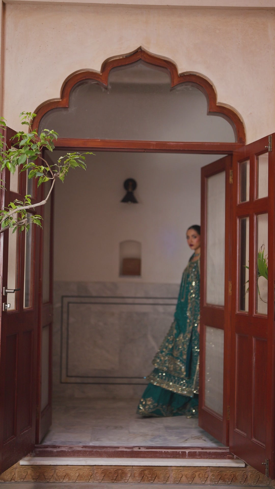 Video of NAQSHI Gul-e-Rimal: Embroidered Elegance in Zinc Green