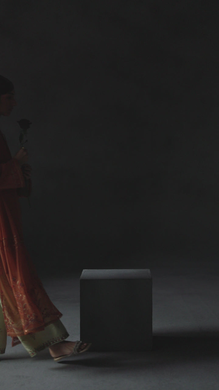 Mira by NAQSHI styled drape shot – full ensemble showing full outfit, silhouette &amp; drape