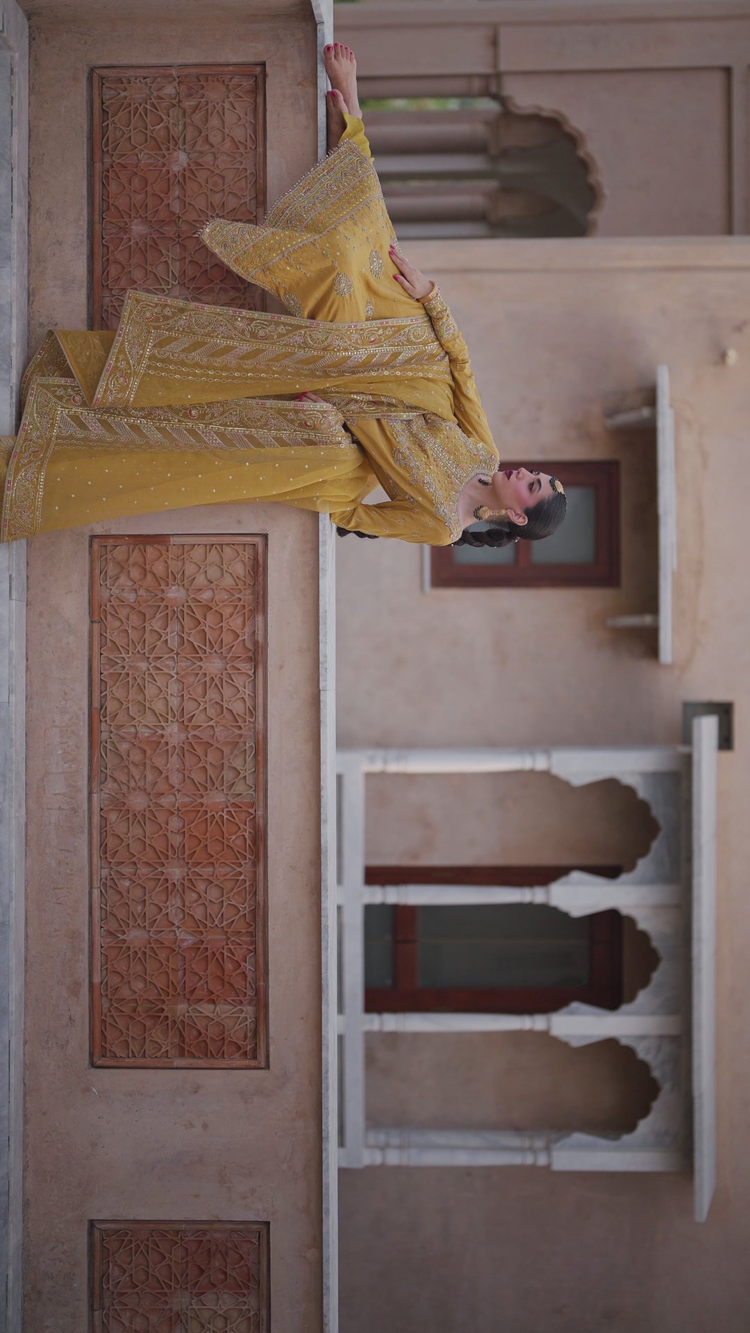 Video of NAQSHI Gul-e-Yusra Mustard Silk 3-Piece